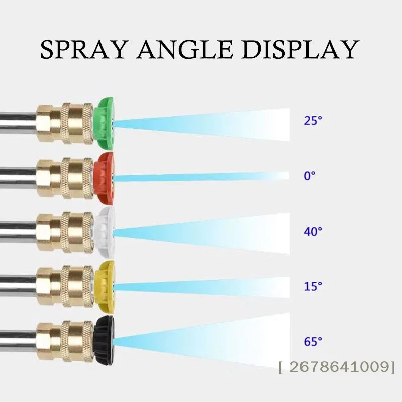 ⚑12mm High Pressure Car Washer Gun Nozzle 1/4 Quick Connect Kit​​ Stainless Steel 5-Color Spray Head For Auto Detailing