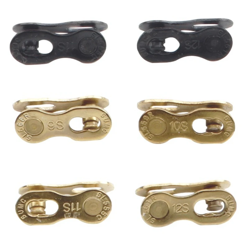 2 Paar SUMC Fahrradkette Missing Link 6/7/8/9/10/11/12 Geschwindigkeit MTB Rennrad Wiederverwendbare Kette Magic Verschluss Gold Bunte Quick Link – Detail 7