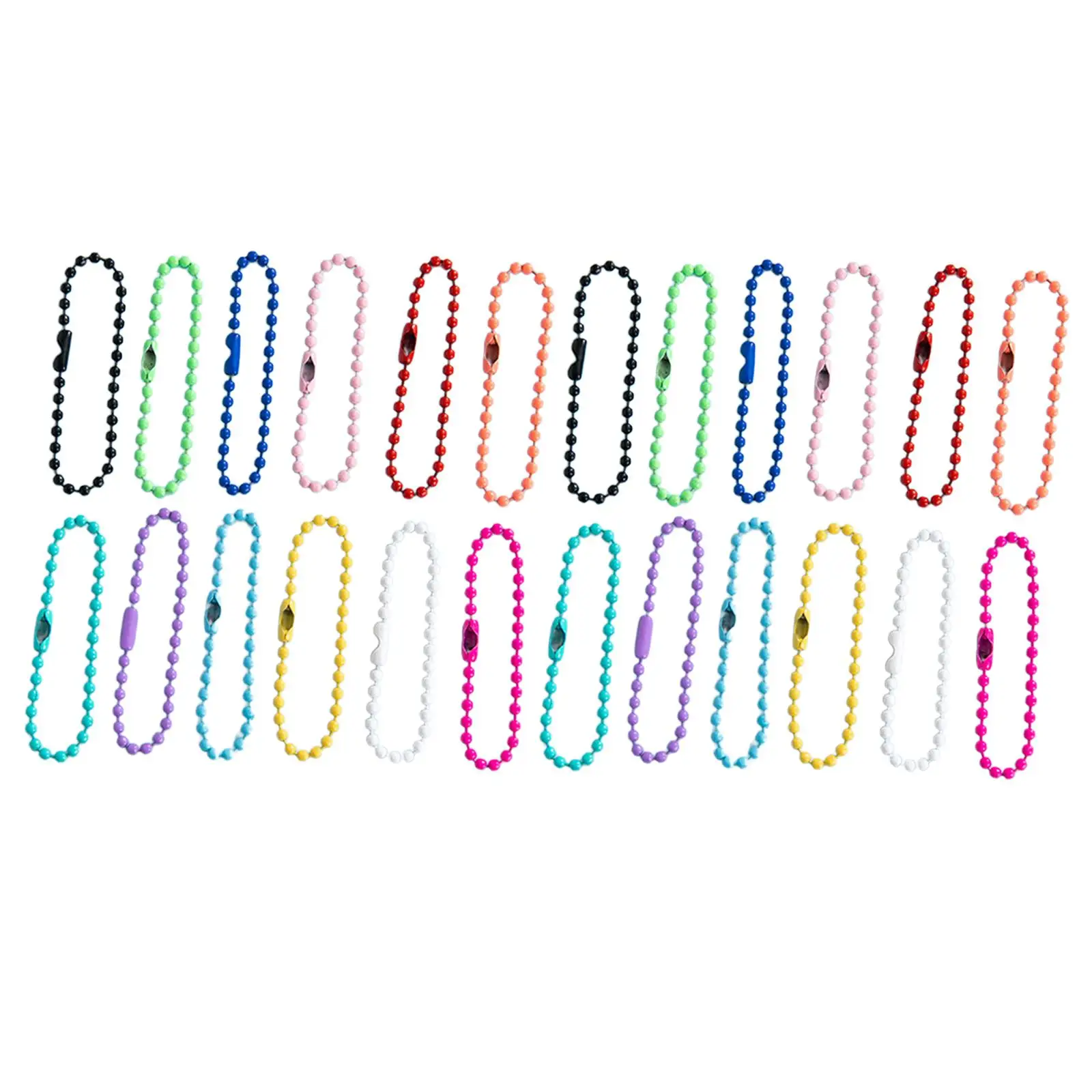 

100 Pieces Colorful Ball Bead Chain 10cm for Jewelry Making Necklace Bracelet