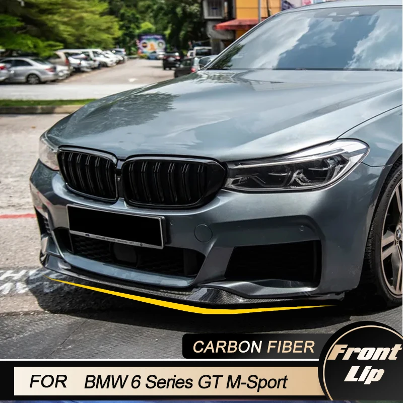 

Car Front Bumper Lip Spoiler for BMW 6 Series GT M-Sport 2017-2020 Racing Front Lip Chin Protector Apron Guard Carbon Fiber