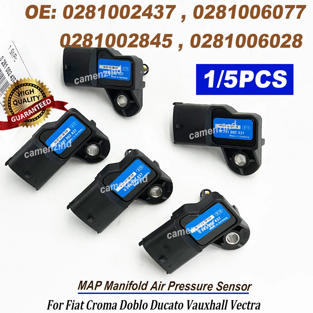

1/5PCS 0281002437 MAP Intake Air Pressure Sensor 9196671 9543901 73503657 55206797 For Opel ASTRA G H J COMBO INSIGNIA VECTRA C
