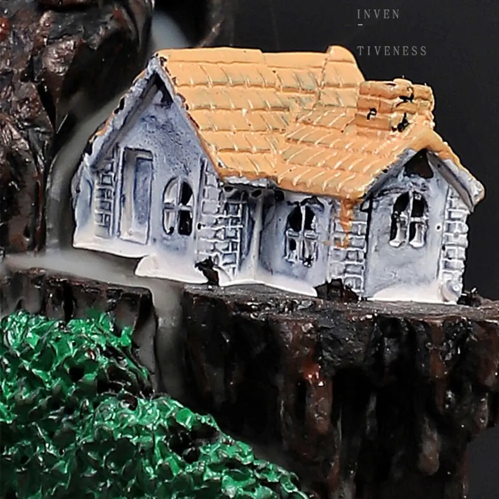 Resin Incense Burner Waterfall Smoke Chinese Style Retro Backflow Censer Desktop Ornament Environment
