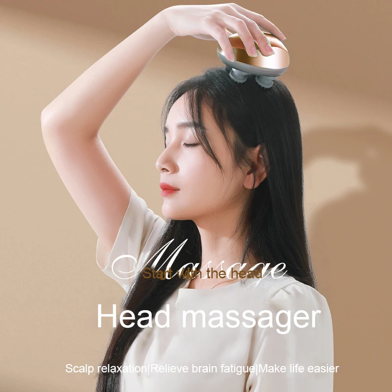 

Rechargeable Electric Head Massager Multifunctional Scalp Massage Body Relaxation Stress Relax Portable Handheld Massager