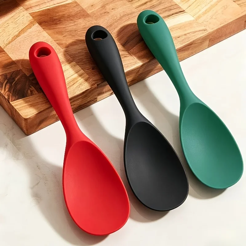 1pcs Non-Stick Heat-Resistant Spoons - One-Piece Design, Durable And Easy-Clean Kitchen Utensil for Rice, Salad, Mashed Potatoes