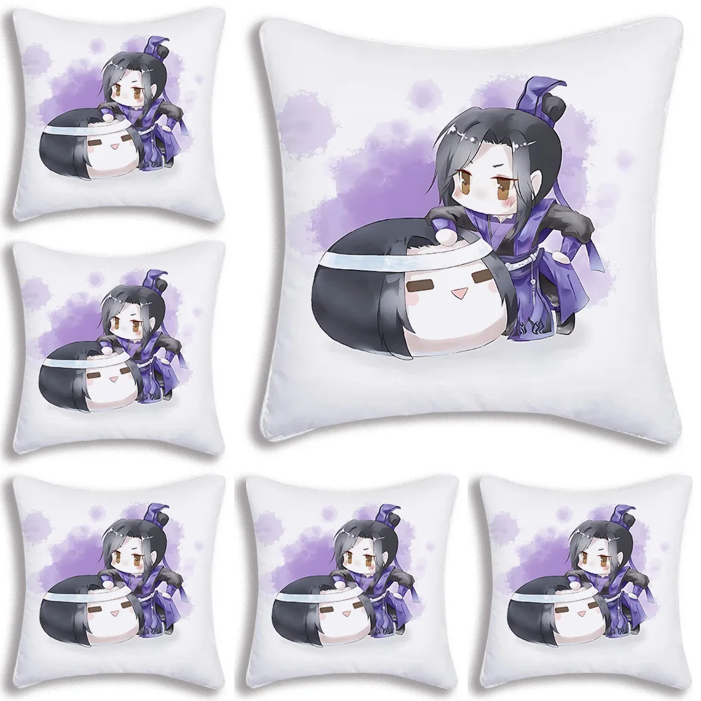 Anime Jiang cheng Kawaii Pillow Covers Cartoon Sofa Decorative Home Double-sided Printing Short Plush Cute Cushion Cover