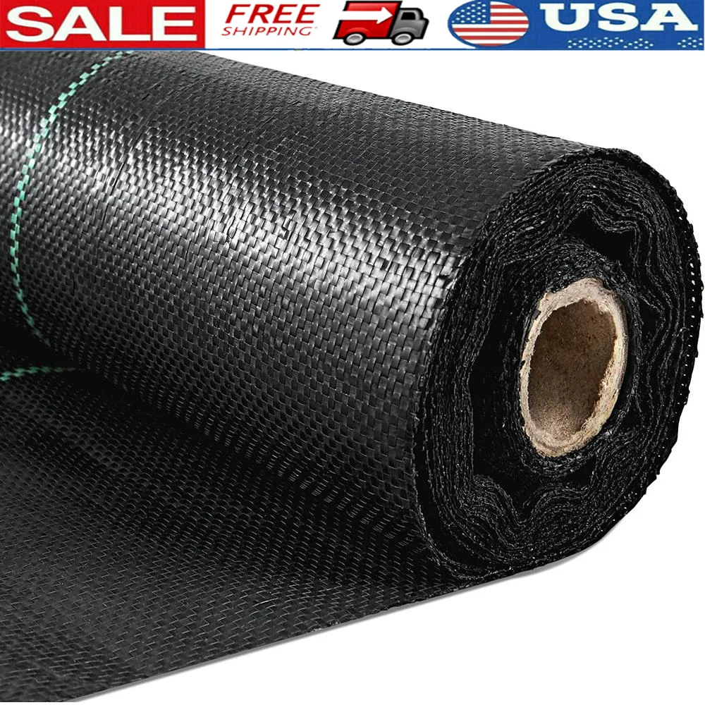 Barriera contro le erbacce in tessuto geotextile tessuto 3OZ 6,5FTx300FT Alta permeabilità Durevole PP Premium Paesaggio Tessuto Bloccante Resistente