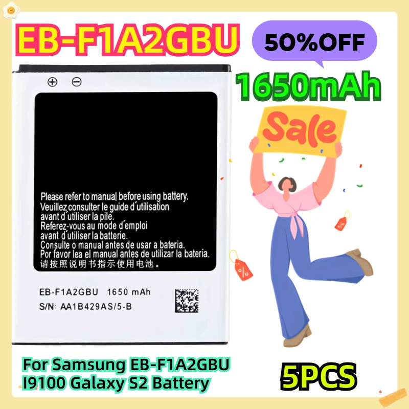 

Для Samsung EB-F1A2GBU I9100 Galaxy S2 1650 мАч Аккумулятор 5 шт.