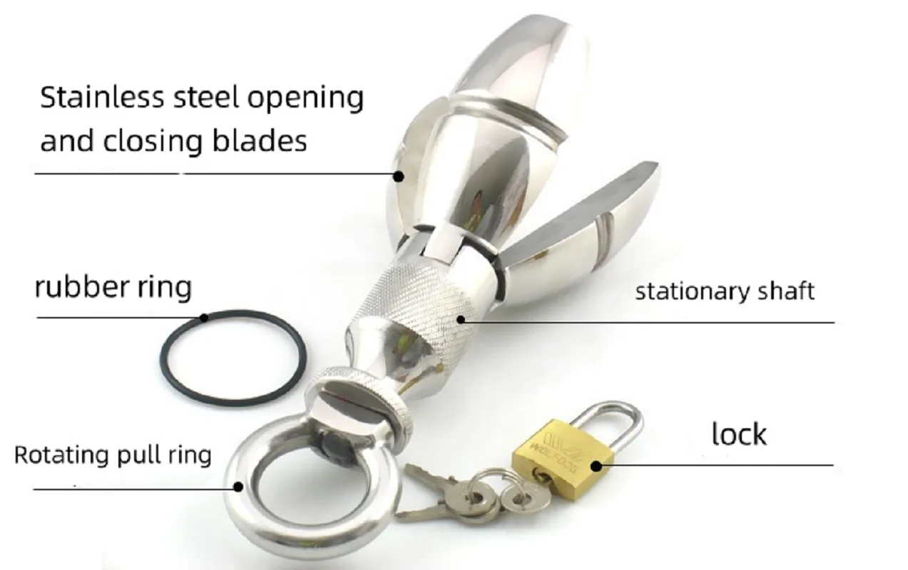 الثقيلة فتح وإغلاق المكونات الشرج قفل الفناء الخلفي قفل لعبة الجنس المهبلي أداة جنسية لعبة الكبار، الفولاذ المقاوم للصدأ #5