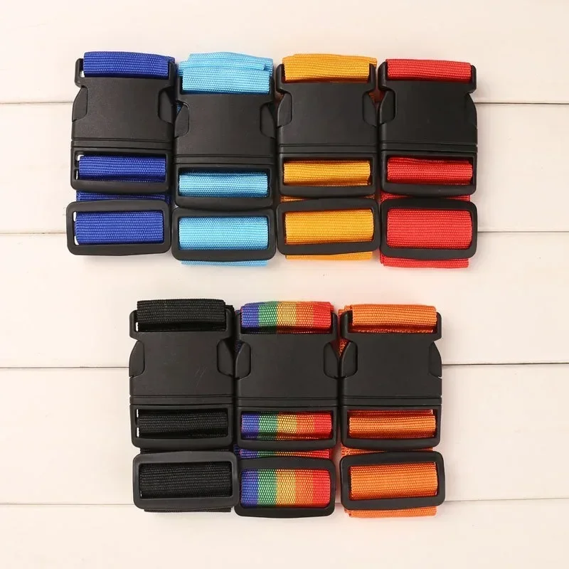 1pc 2m Adjustable Luggage Strap Cross Belt Packing Travel Suitcase Nylon Lock Buckle Strap Baggage Belts Camping Bag Accessories