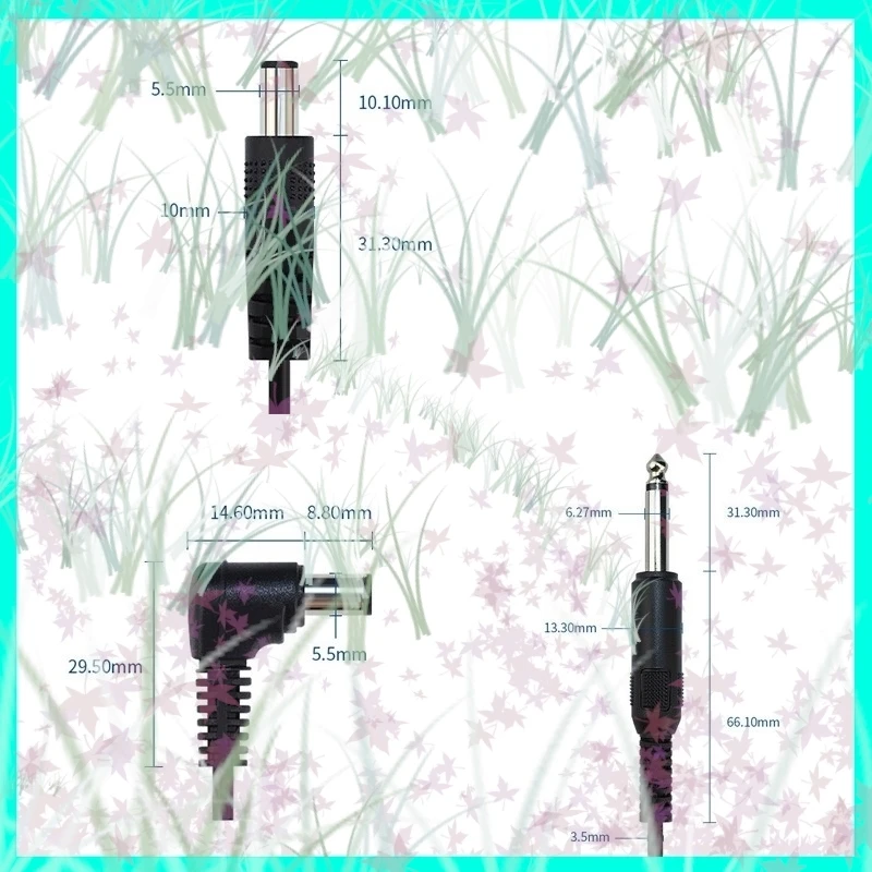 

6.35mm Mono to DC 5.5*2.1mm Straight Or Angled Power Cord Audio Connection Adapter Machine Microphone Guitar Accessories E3