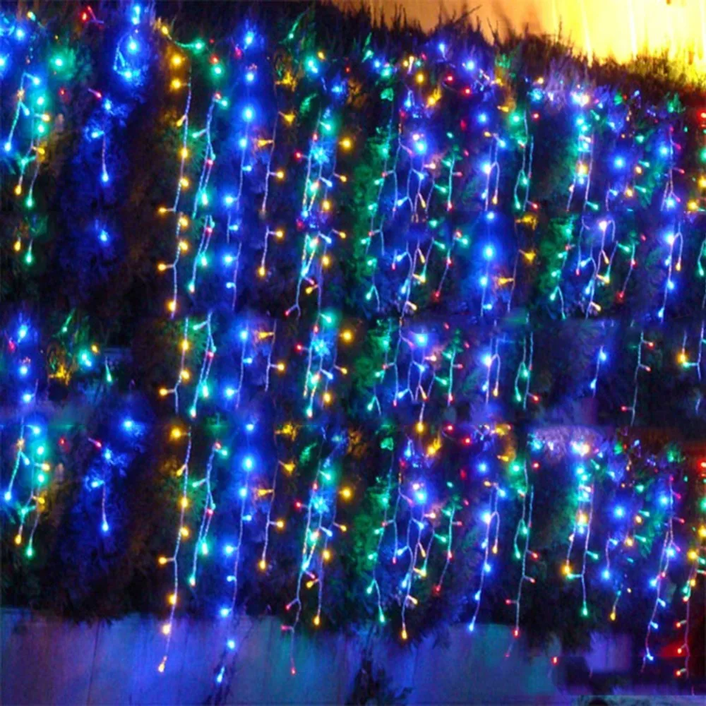 3Mx3M 300 LED Outdoor String Light Curtain Light for Christmas Xmas Wedding Party Home Decoration Color Light 110V