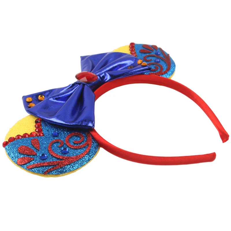 عصابات رأس ديزني ميكي ماوس برينسيس سنو وايت للفتيات، إكسسوارات شعر على شكل آذان التفاح والسمم للنساء، رباط شعر الملكة #2