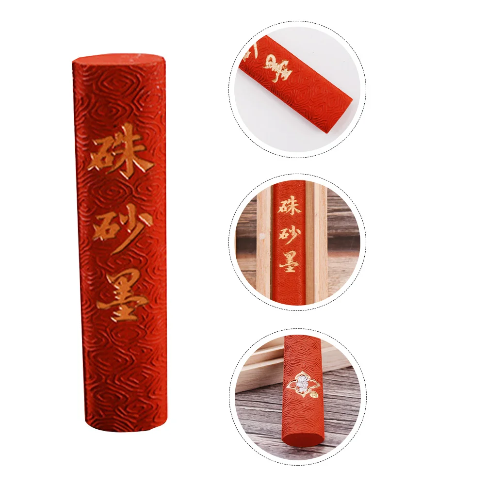 

Natural Red Chinese Calligraphy Smooth Dense Block For Beginners Students Painting Practice Calligraphy Stick Ink Rubbing Supply