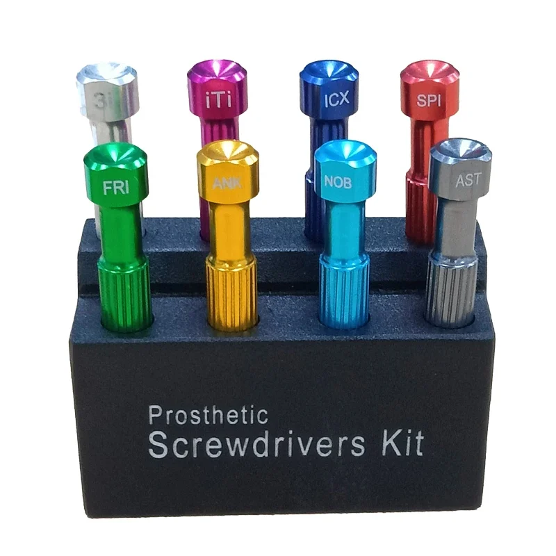 

Набор отверток для имплантатов стоматологической лаборатории для зубных протезов и протезов со стальной подставкой, ящик для хранения