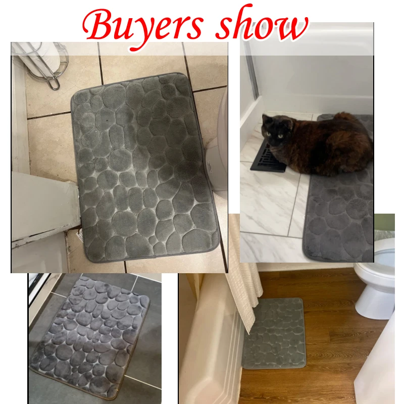 Cobblestone Embossed Bathroom Bath Mat Non-slip Carpets In Wash Basin Bathtub Side Floor Rug Shower Room Doormat Memory Foam Pad