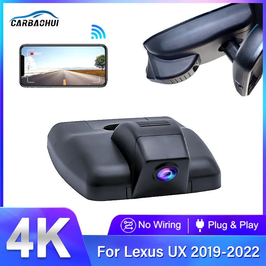 4K 2160P Plug And Play Car DVR Wifi Dashcam Video Recorder Dual Lens Camera For Lexus UX 200 2019 2020 2021 2022 By APP Control