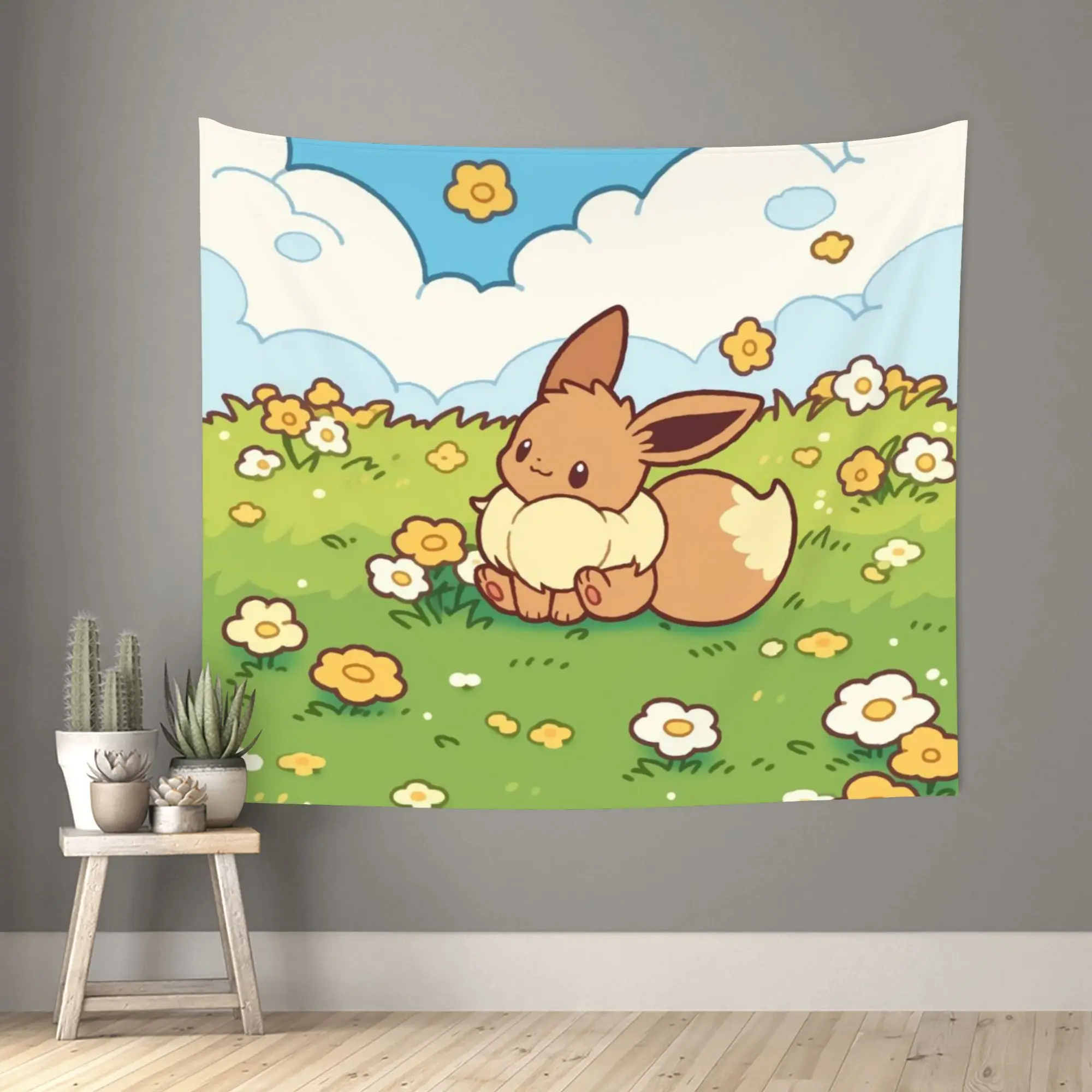 pokemon Customized Cutecore Tapestry Eeveelution Wall Hanging Blanket Tapestry Home Decor Items Wall Decorations