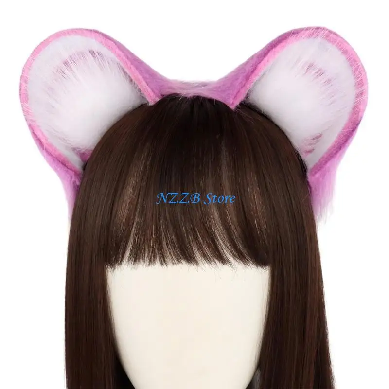 

T21F Ear Hairband Animes Headband Women Comics Show Hairhoop Party Supply