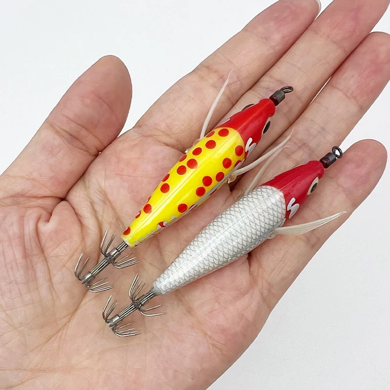 ShareShark 5 Stück/Box 8CM/5.3G Garnelenköder mit Tintenfisch-Jighaken, Drehgelenk, Leuchtend, Realistisch, Bionischer Kunstköder – Detail 17
