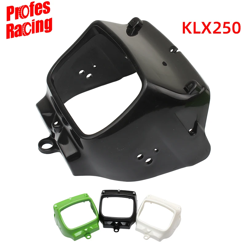 Motocicleta frente bloco de vento caixa luz farol montagem 3 cores para kawasaki klx250 klx 250 1997-2007