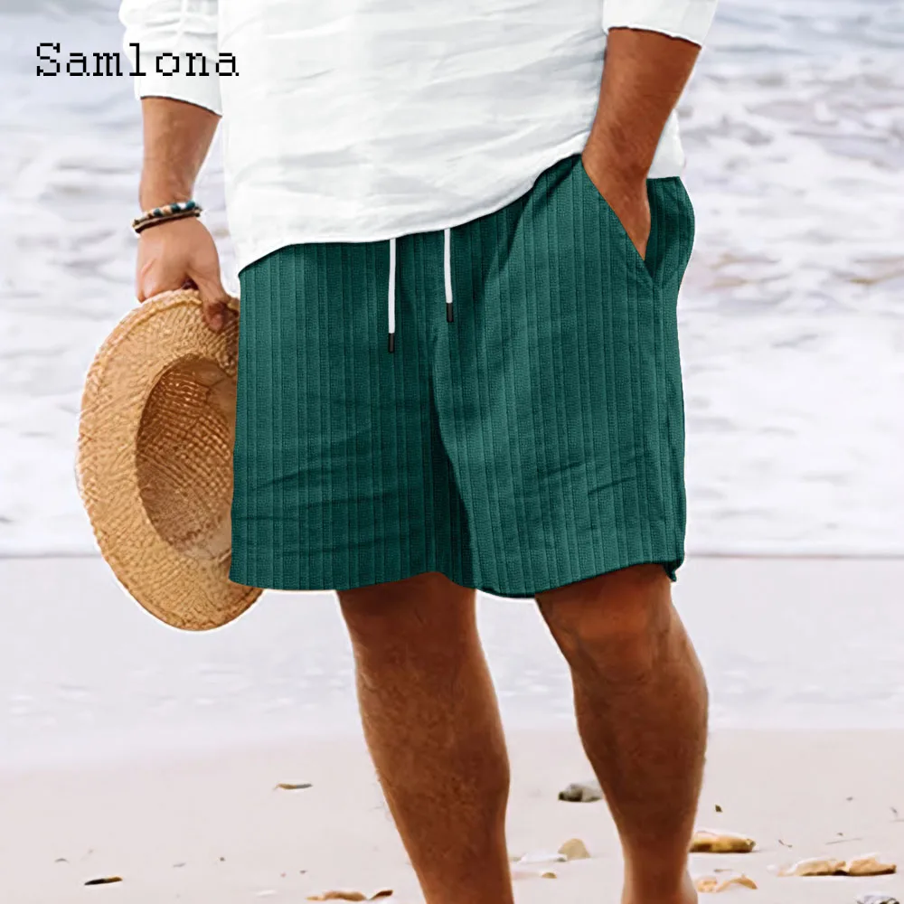 White Black Soft Cotton Linen Shorts Men Fashion Striped Short Pants Male Clothing 2024 Stylish simplicity Casual Beach Shorts