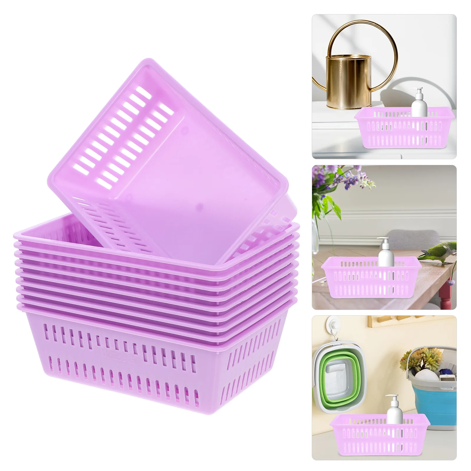 10 PCS Hamper Game Machine Coin Basket Baskets for Center Multipurpose Storage Containers Purple