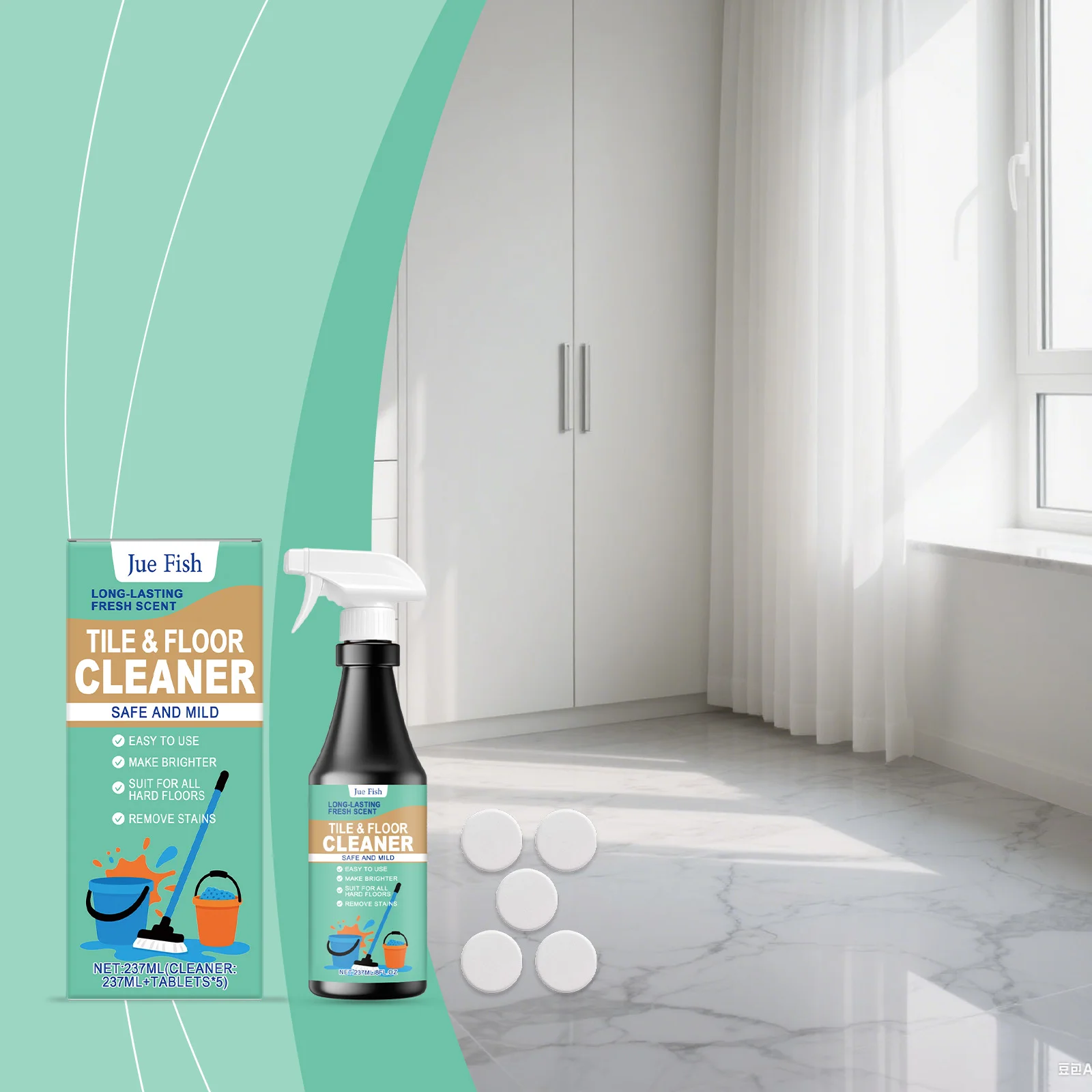 

Home Floor Cleaner - Gentle Formula for Stain Removal & Care, Boosts Floor Shine, Aids Floor Maintenance & Daily Cleaning