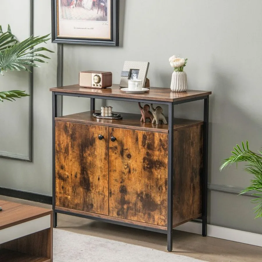 

2Door Buffet Cabinet with Shelves and Cable Management Holes