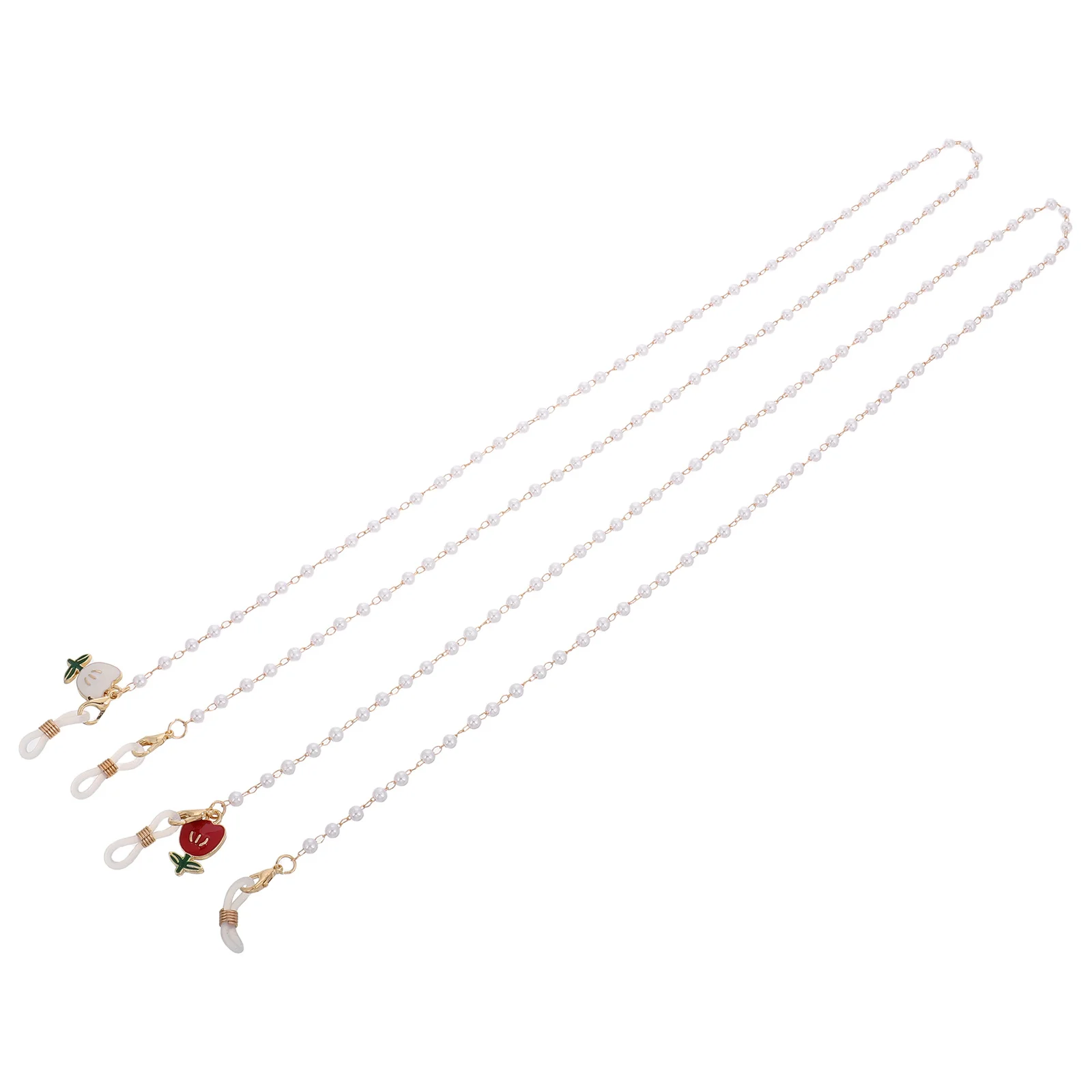 

4Pcs Elegant Flower Beaded Eyeglass Chain Stylish Women Necklace Retainer Glasses Lanyard Mask Holder Eyeglasses Strap