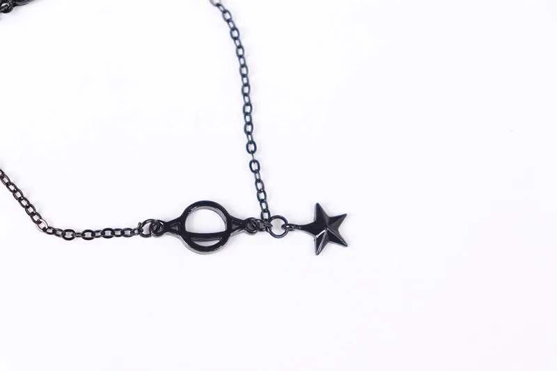 Korean Version Versatile, Luxurious, Fresh And Minimalist Student Black Planet Five Pointed Star Bracelet Women\'s Jewelry