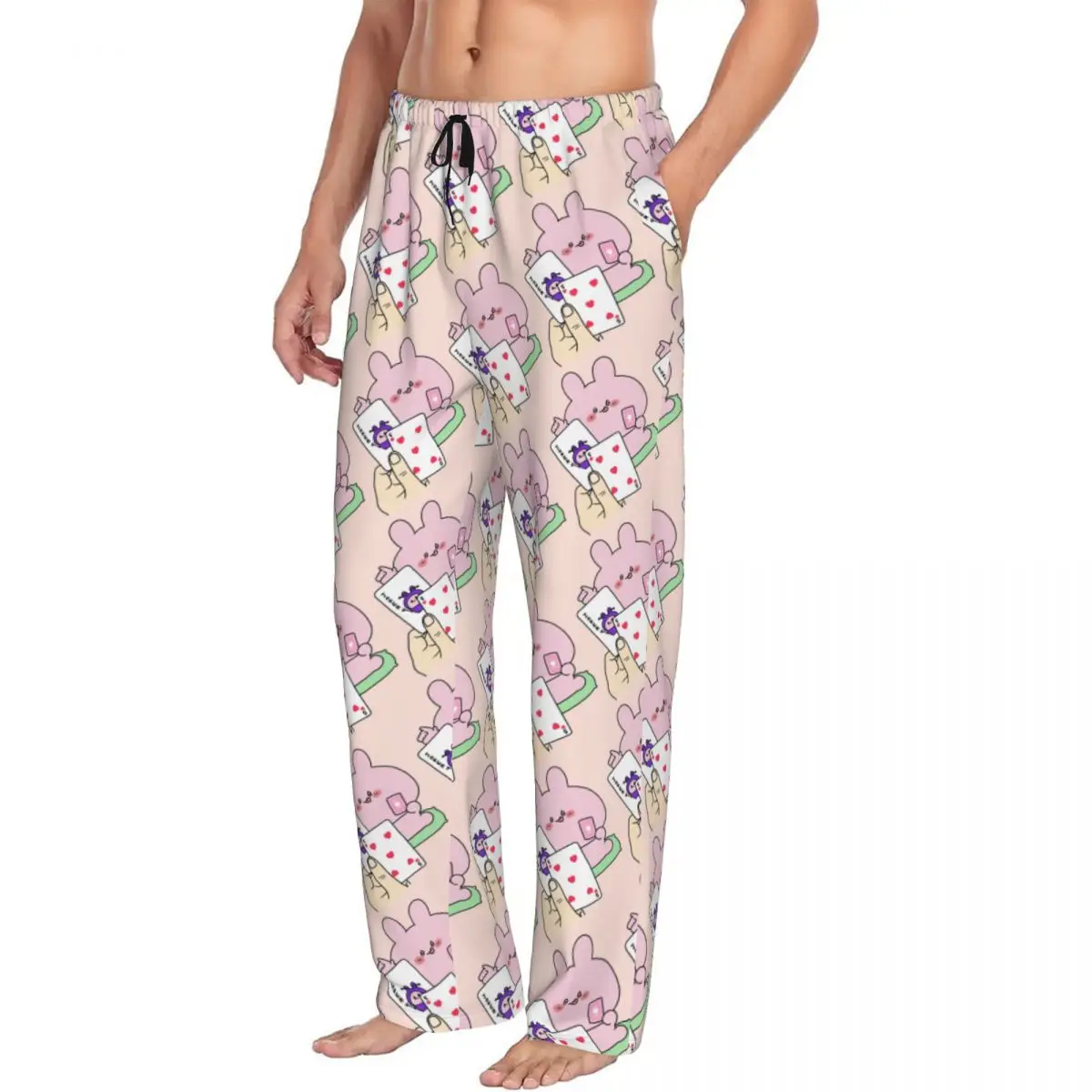 Custom Cartoon A-Asamimichans Cute Pajama Pants for Men Sleepwear Lounge Sleep Bottoms Stretch with Pockets view 2