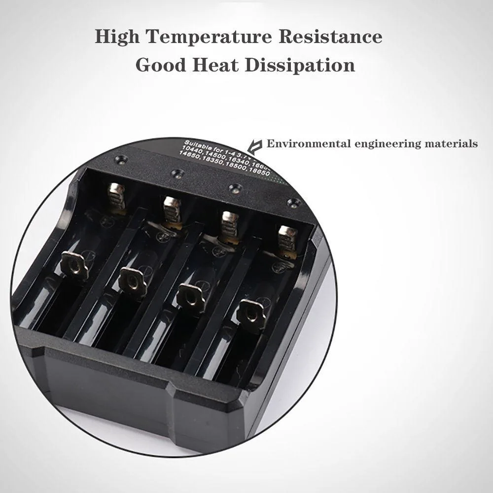 18650 Battery USB Charger 1/2/4 Slots Rechargeable Lithium Battery Charger With LED Light Charging For 18650 16650 14650 16340