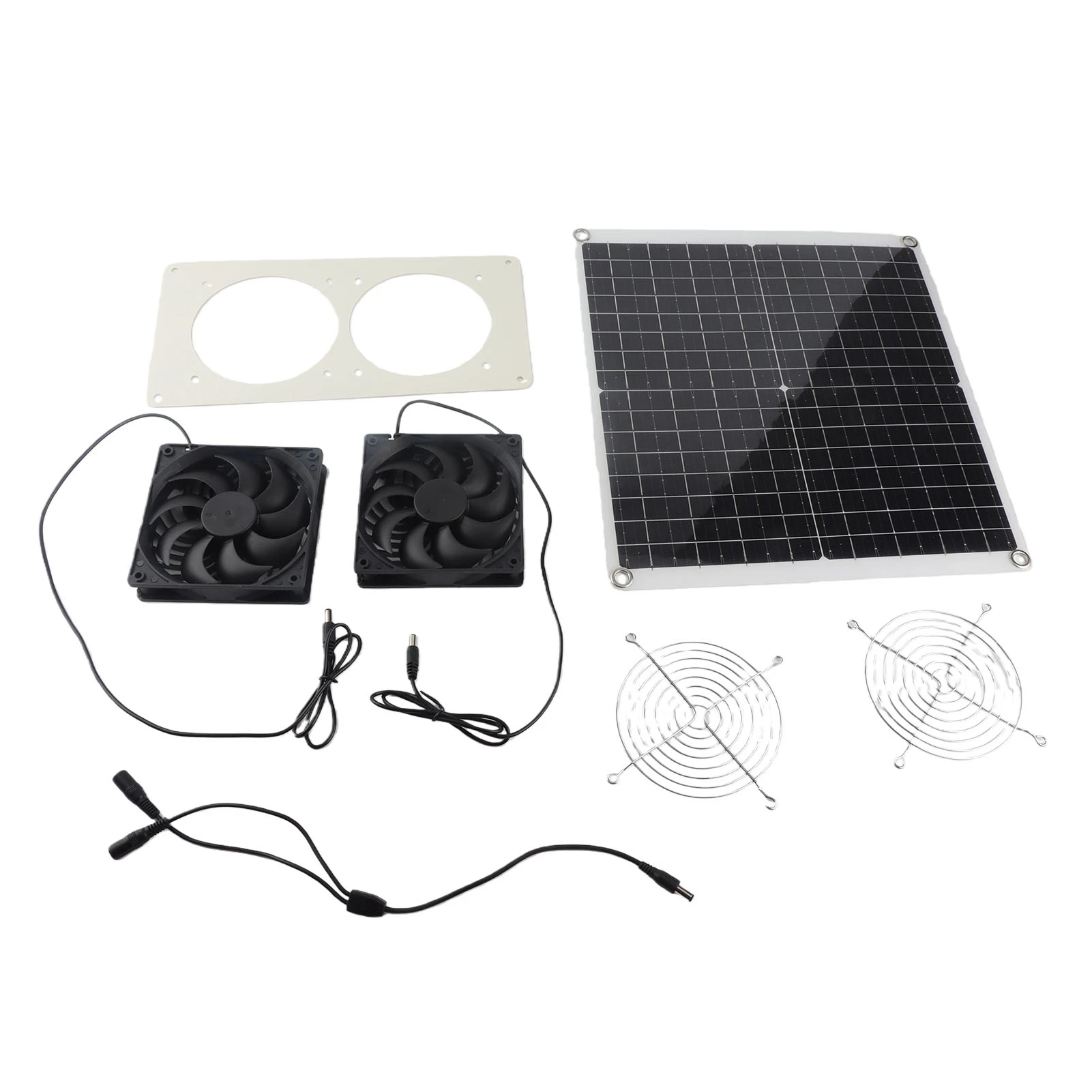 18V 25W Solar Panel Fan Kit Monocrystalline Waterproof 3500 RPM Solar Exhaust Fan Kit for Greenhouse Dog Homes RV
