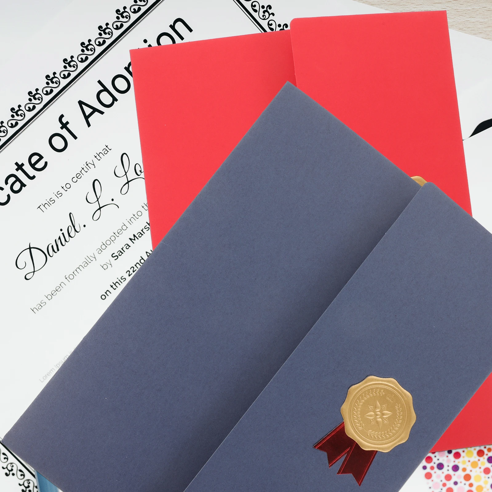 

2Pcs Certificate Book Cover Paper Diploma Award Envelope Protective Case Elegant Design Portable Lightweight Rounded Corners