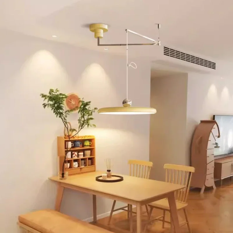 

Modern Rocker Dining Table Chandeliers LED Foldable Retractable Long Arm Lamp Minimalist Nordic Dining Room Hanging Chandelier