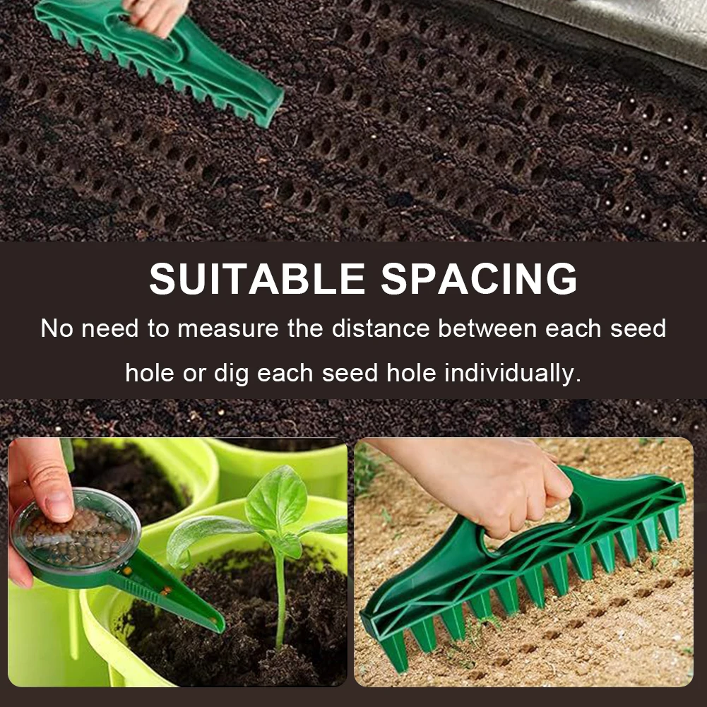 3Pcs/Set Handheld Seeds Planter 12 Holes Sowing Seeds Dispenser Adjustable Multifunctional Seed Spacer Tool Garden Hand Tool