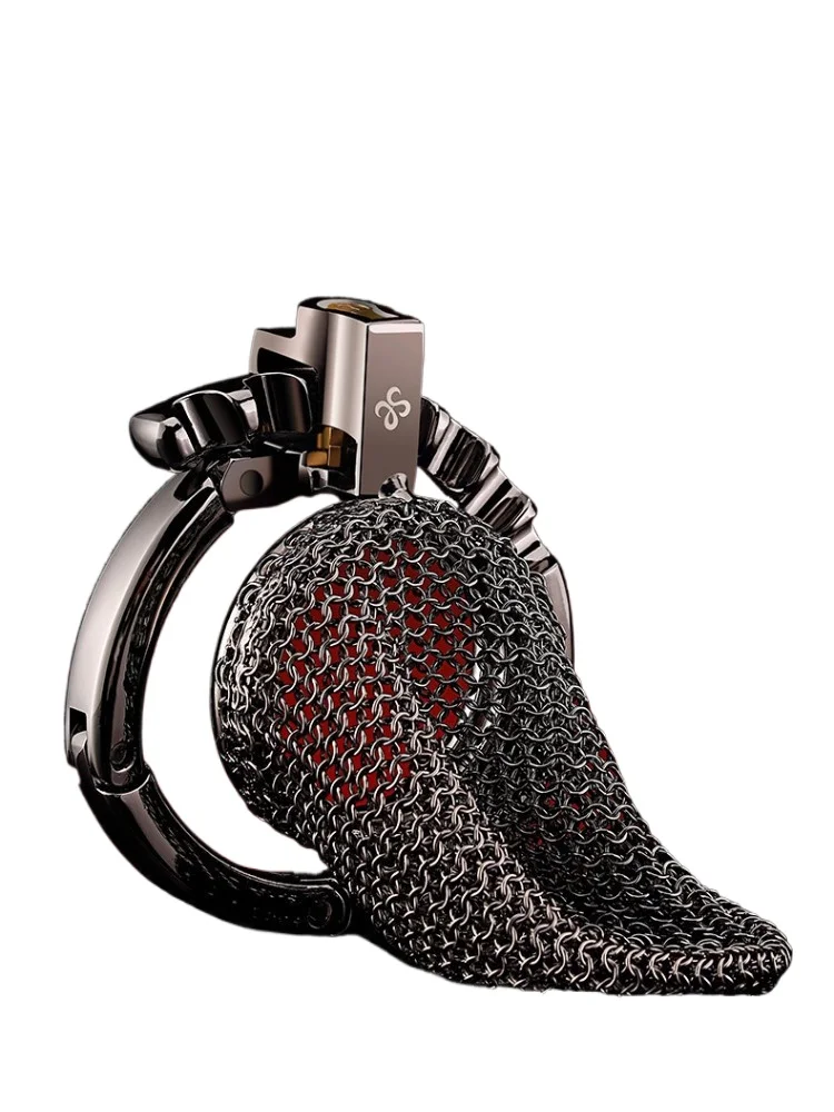 Metal Mesh Male Chastity Cage for Men BDSM Adult Sex Toys One-Piece Adjustable Snap Ring CB Cock Cage SM Penis Urethra Lock