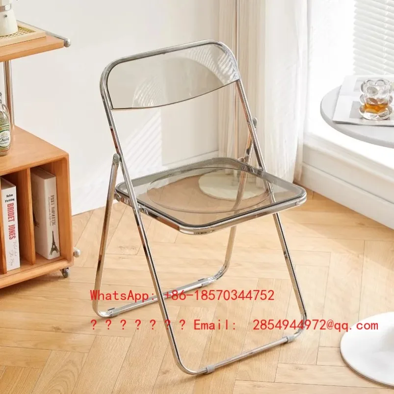 2026     Transparent Acrylic Chair Backrest Folding Chair