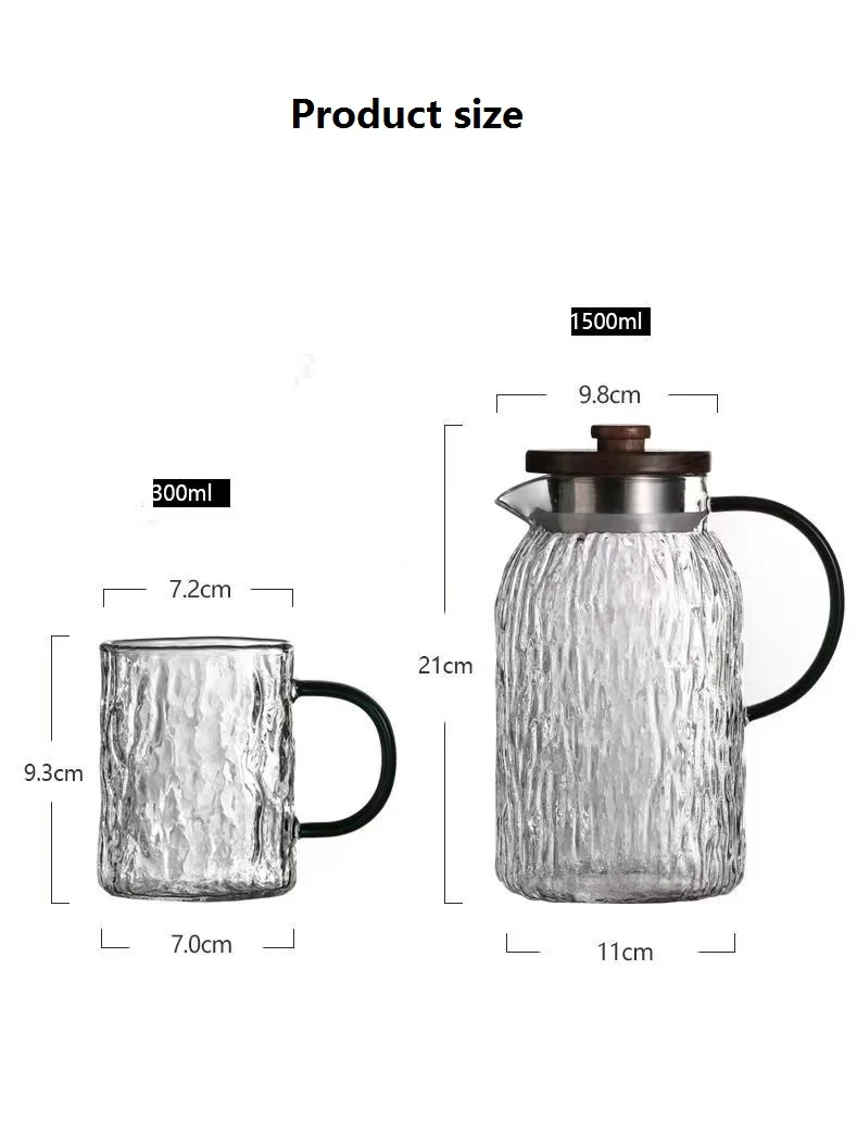 Gongfu Teapot with Cover, Cold Cold Brew Coffee Maker, Heat Resistant Glass, Flower Tea, 300ml-700ml