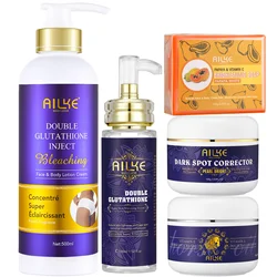 AILKE-Kit de cuidado de la piel 5 en 1 para mujer, loción corporal, suero, crema para eliminar manchas oscuras, crema corporal, jabón brillante