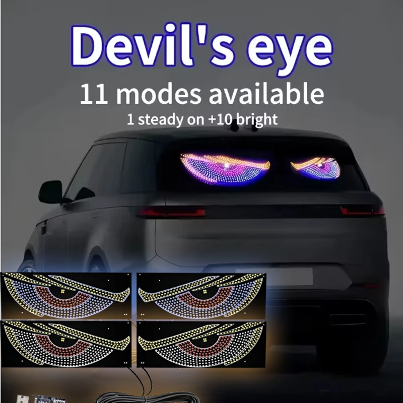 

Truck Devil's Eye Light RGB Dynamic Demon Eye Decorative Light Led Display Scrolling Windshield Accessories Logo Light