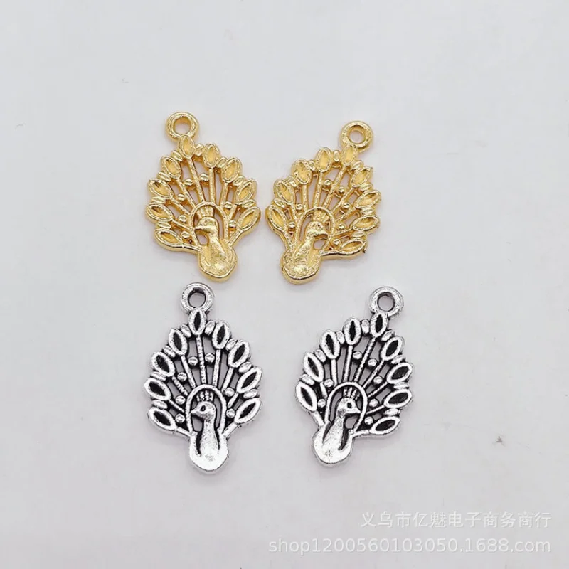 Factory Direct Sales 100Pieces DIY Pendant Peacock Decoration 19X12MM Ornament Wholesale