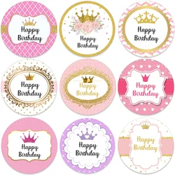 Welcome Little Princess Baby Girl Custom Round Labels Girls Birthday Baby Shower Christening Baptism Fifteen Stickers Any Text