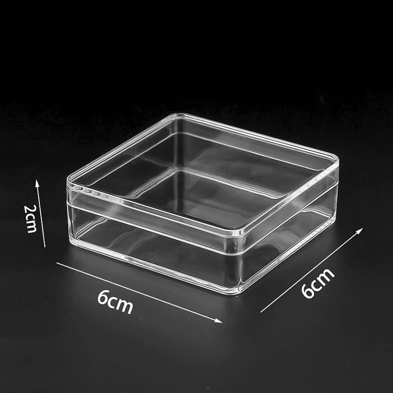 50ml Small Square Transparent PS Plastic Storage Box For Mini Jewelry Beads Crafts Case Container Display Crystal Packaging Box