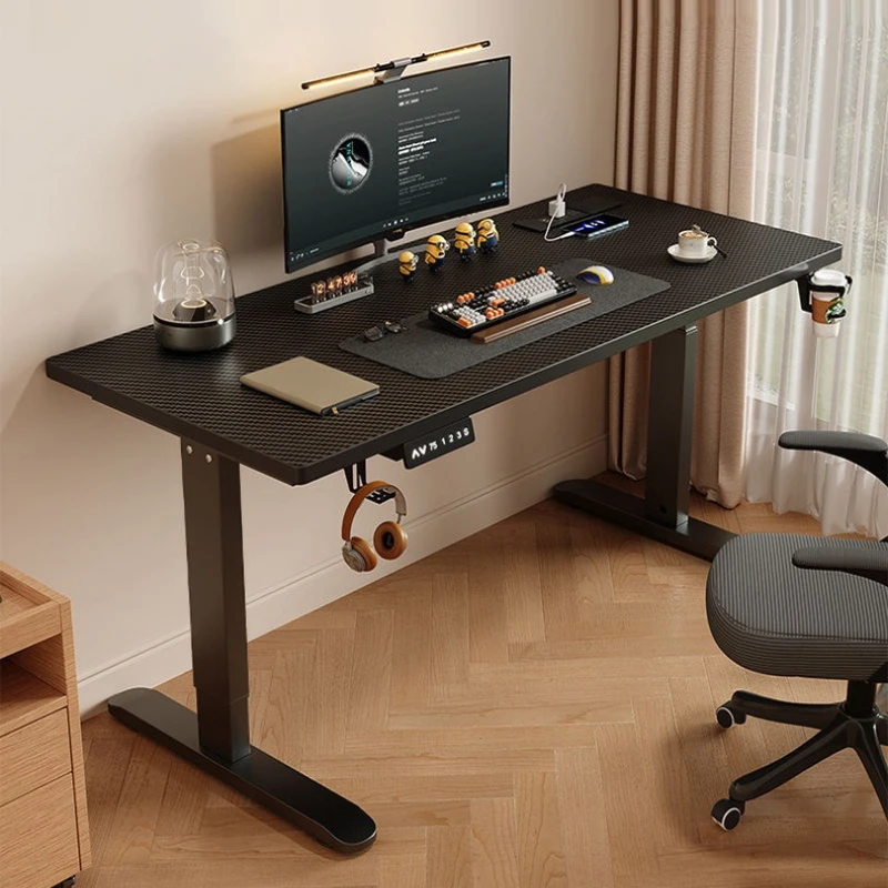

height adjustable computer desks office Intelligent electric lifting gaming table black simple компьютер игровой furniture
