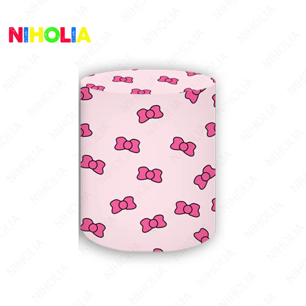 MINISO Hello Kitty fondale copertura rotonda ragazze compleanno Decor Cute Cat vinile poliestere foto sfondo coperture cilindriche