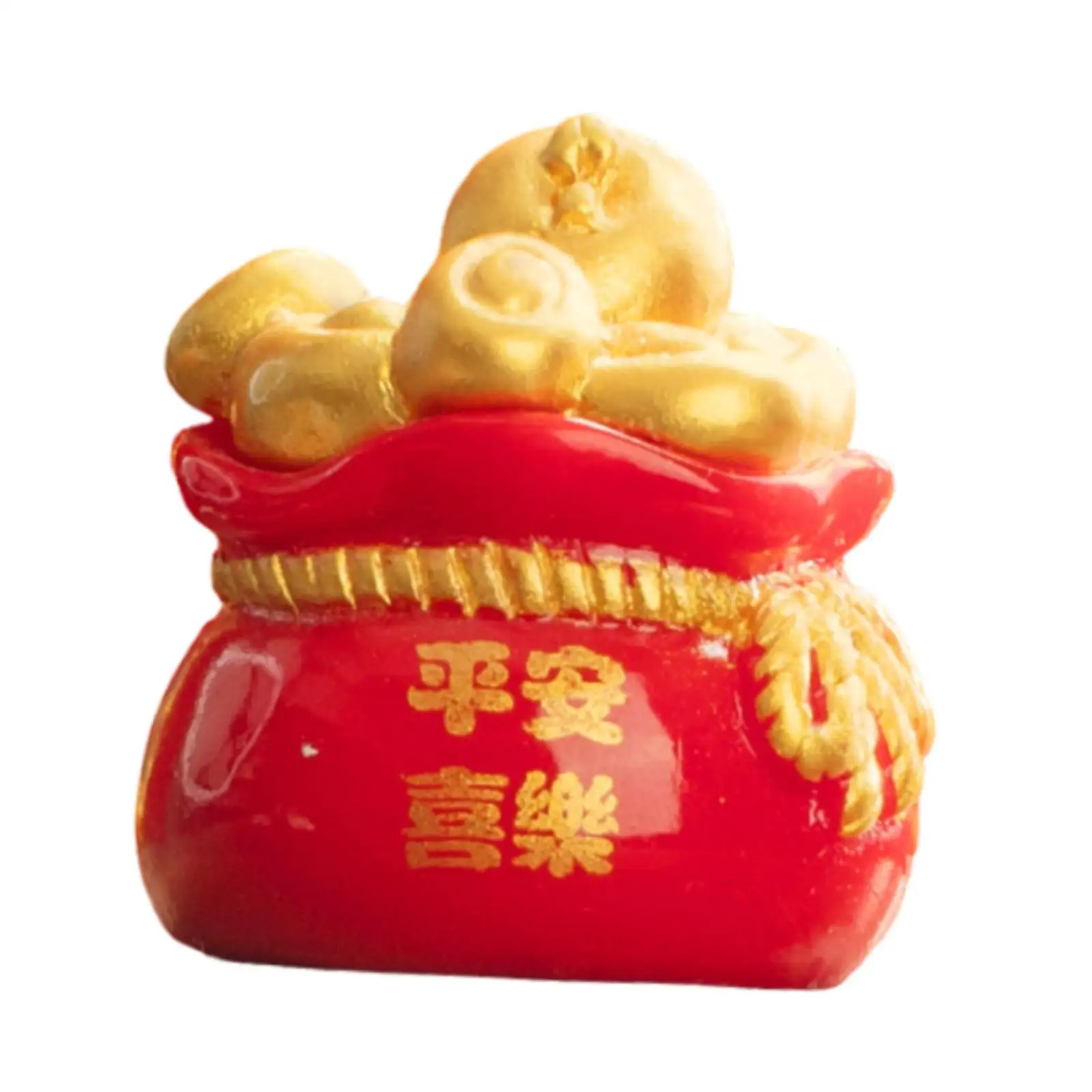 Chinese New Year Blessing Bag Decor Resin Statue for Fireplace Bedroom Desk