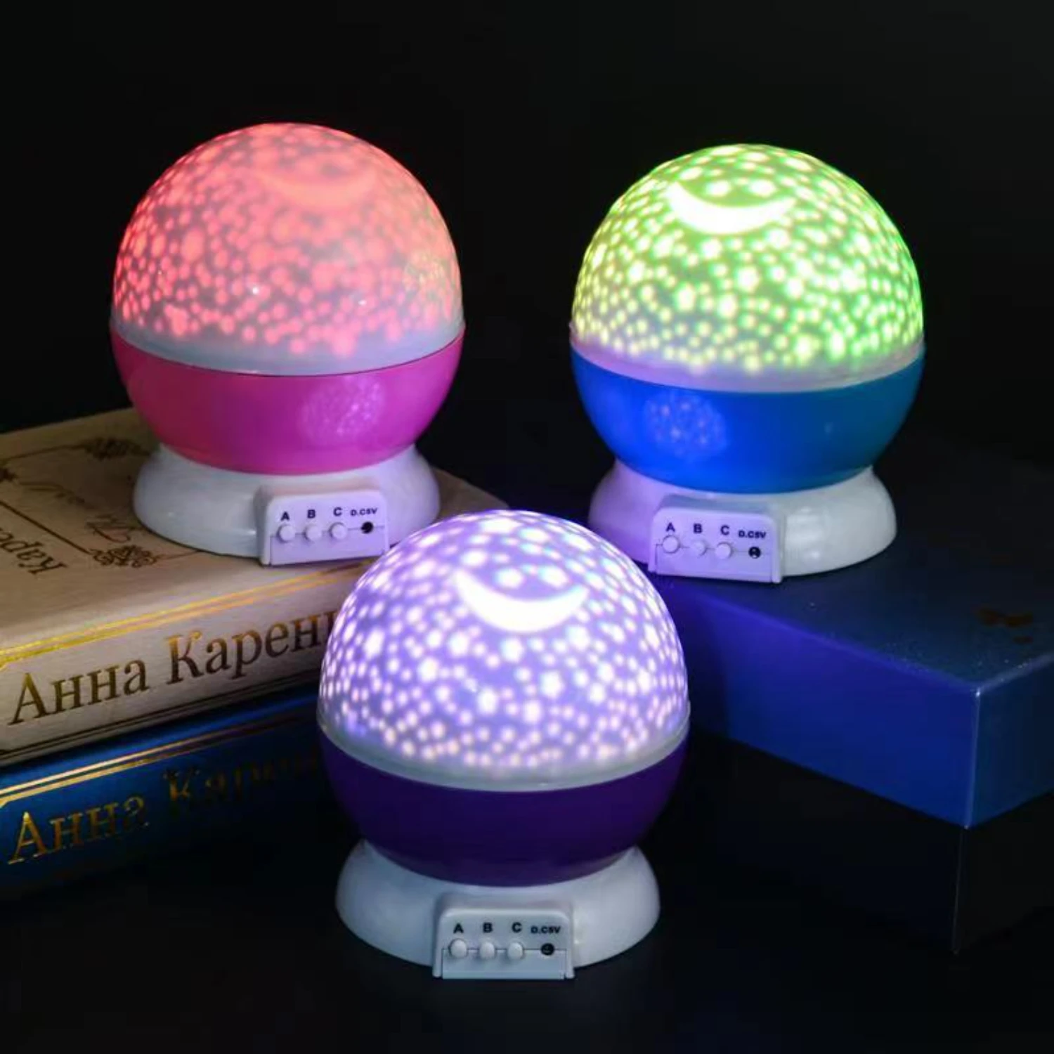 New Magical LED Star Projector Night Light for Children's Bedroom - Rotating and Decorative Lamp with Starry Sky Projection for