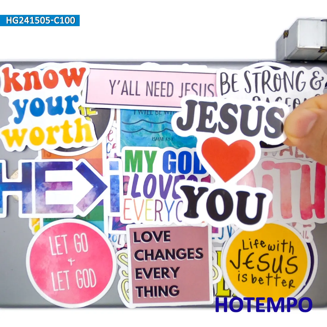 100Pieces, Faith Stickers Set, Jesus Love You God Positive Energy, for Laptop Car Phone Motorcycle Scrapbook, Funny Sticker Pack