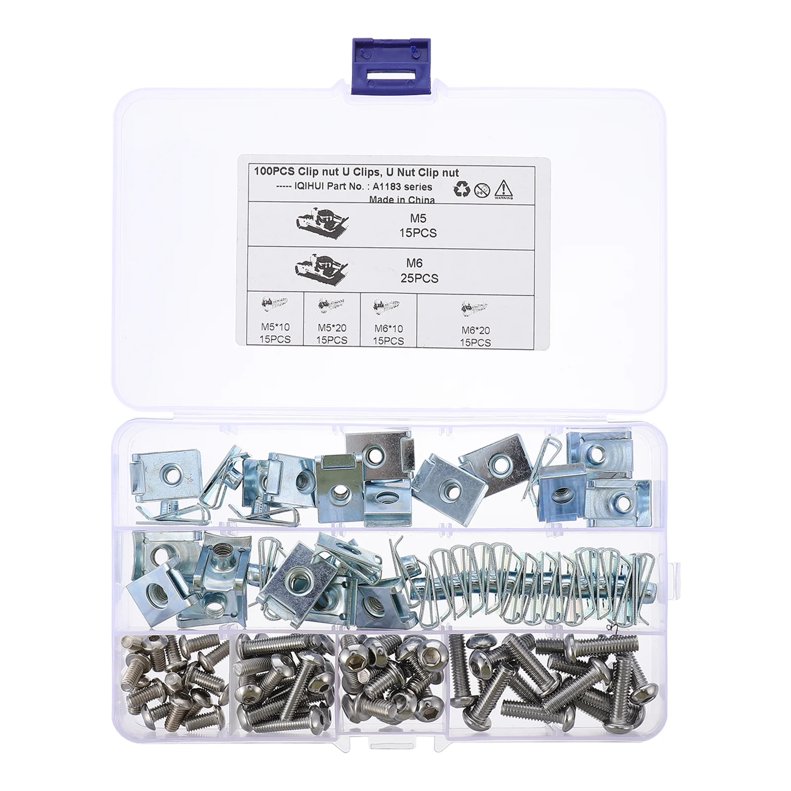 100 sztuk/zestaw Klipsy z nakrętką sprężyny płytkowej do drutu samochodowego Śruby do kosza na śmieci Samogwintujące śruby trzcinowe Produkty